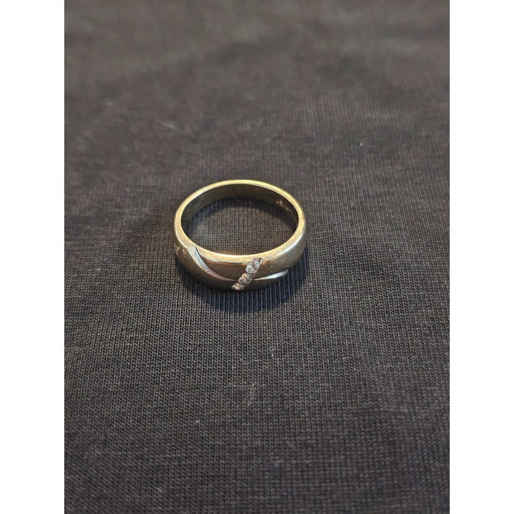 ArtCarved Size 6.5 14K Yellow Gold Diamond Accent Band Ring